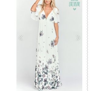 FAYE FLUTTER MAXI DRESS FLORAL FALLS M